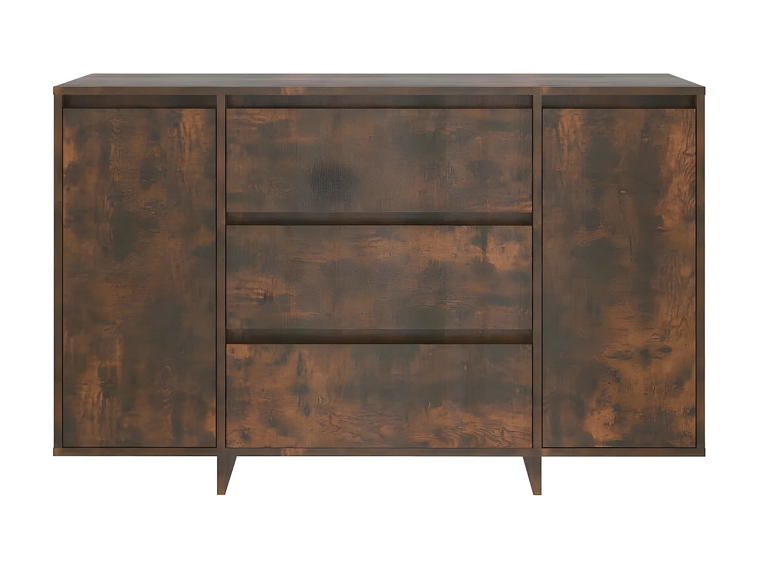 Sideboard Anrichte mit 3 Schubladen Räuchereiche 120x41x75 cm -RM73995