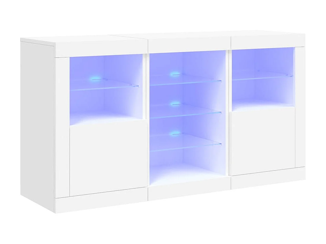 Sideboard mit LED-Leuchten Anrichte Weiß 123x37x67 cm -RM74200