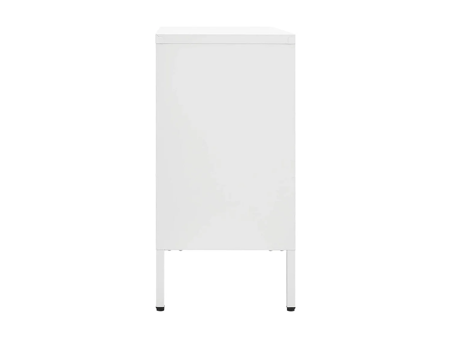 Sideboard Weiß Anrichte 105x35x70 cm Stahl und Hartglas -RM21596