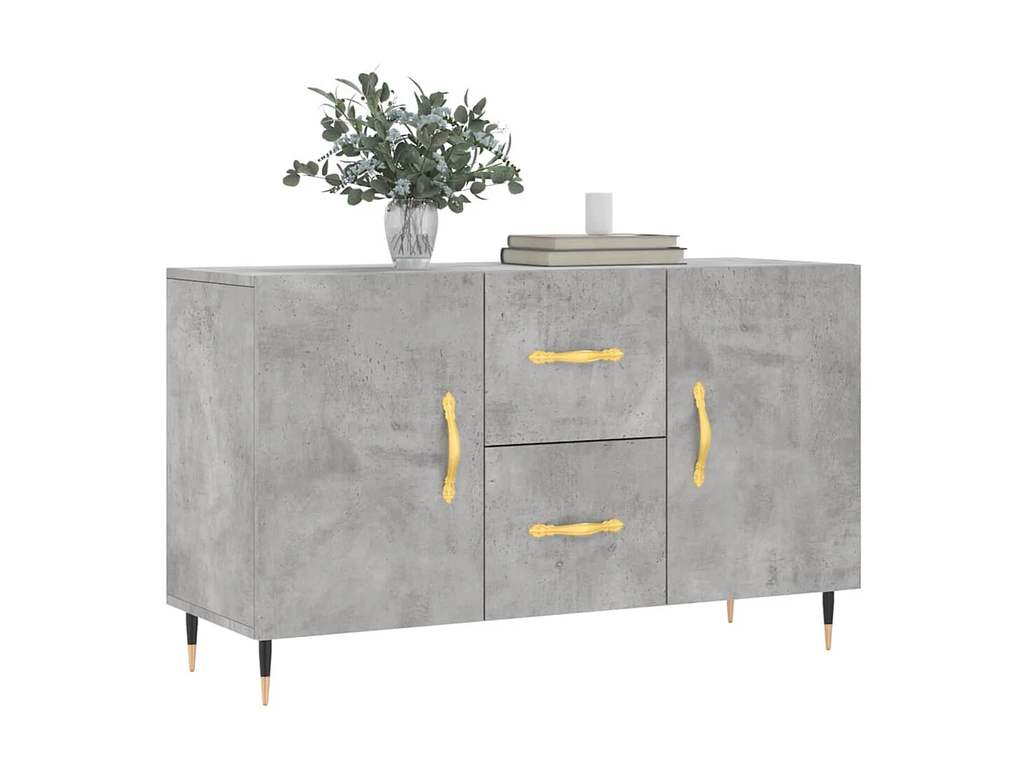 Sideboard Lowboard - Betongrau 100x36x60 cm Holzwerkstoff -RM44934