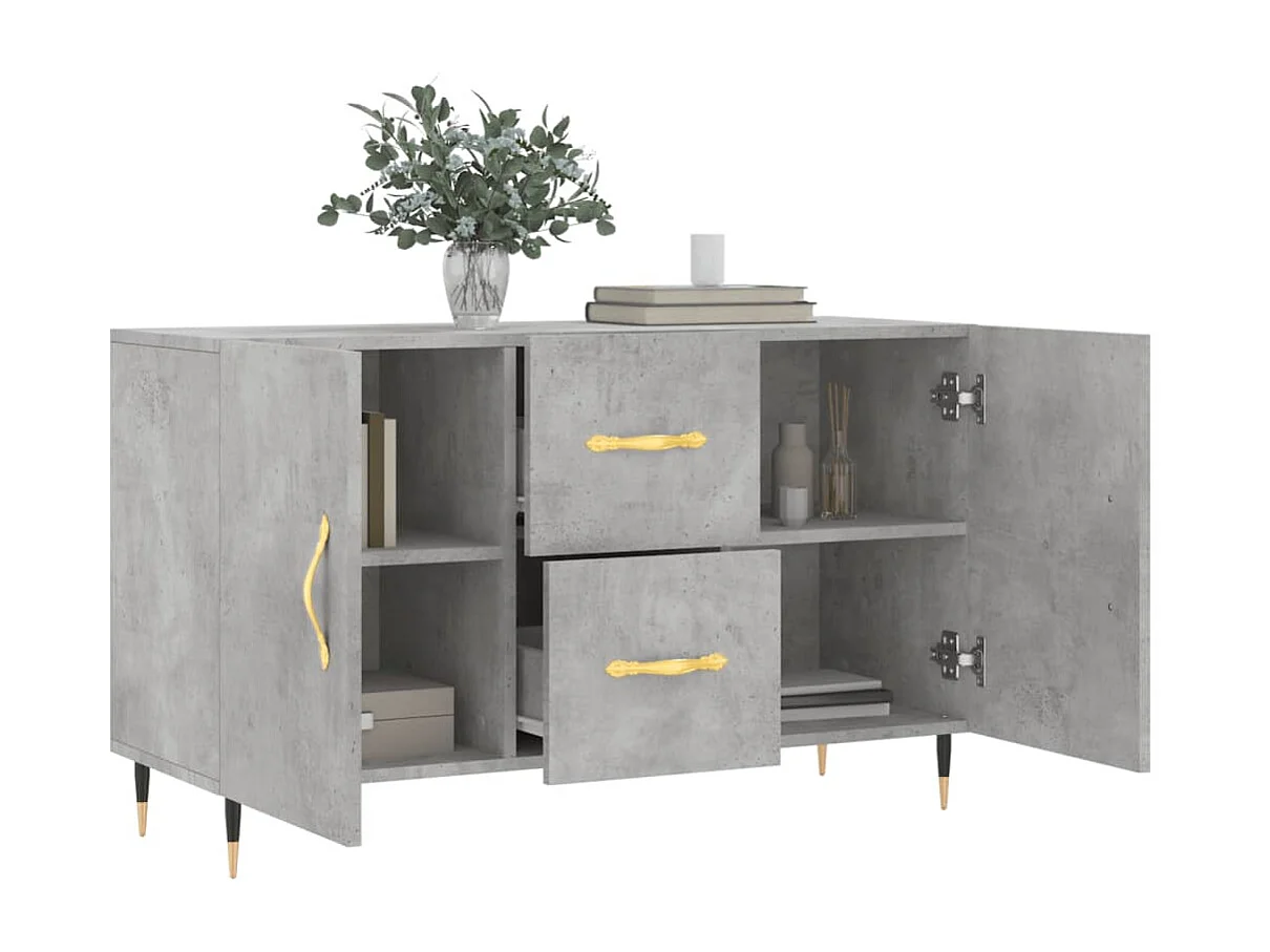 Sideboard Lowboard - Betongrau 100x36x60 cm Holzwerkstoff -RM44934