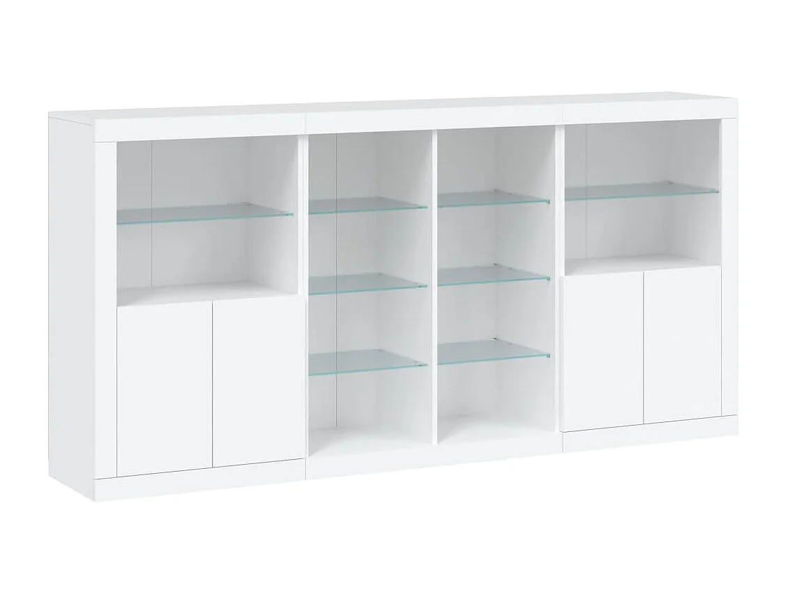 Sideboard mit LED-Leuchten Anrichte Weiß 202x37x100 cm -RM80431
