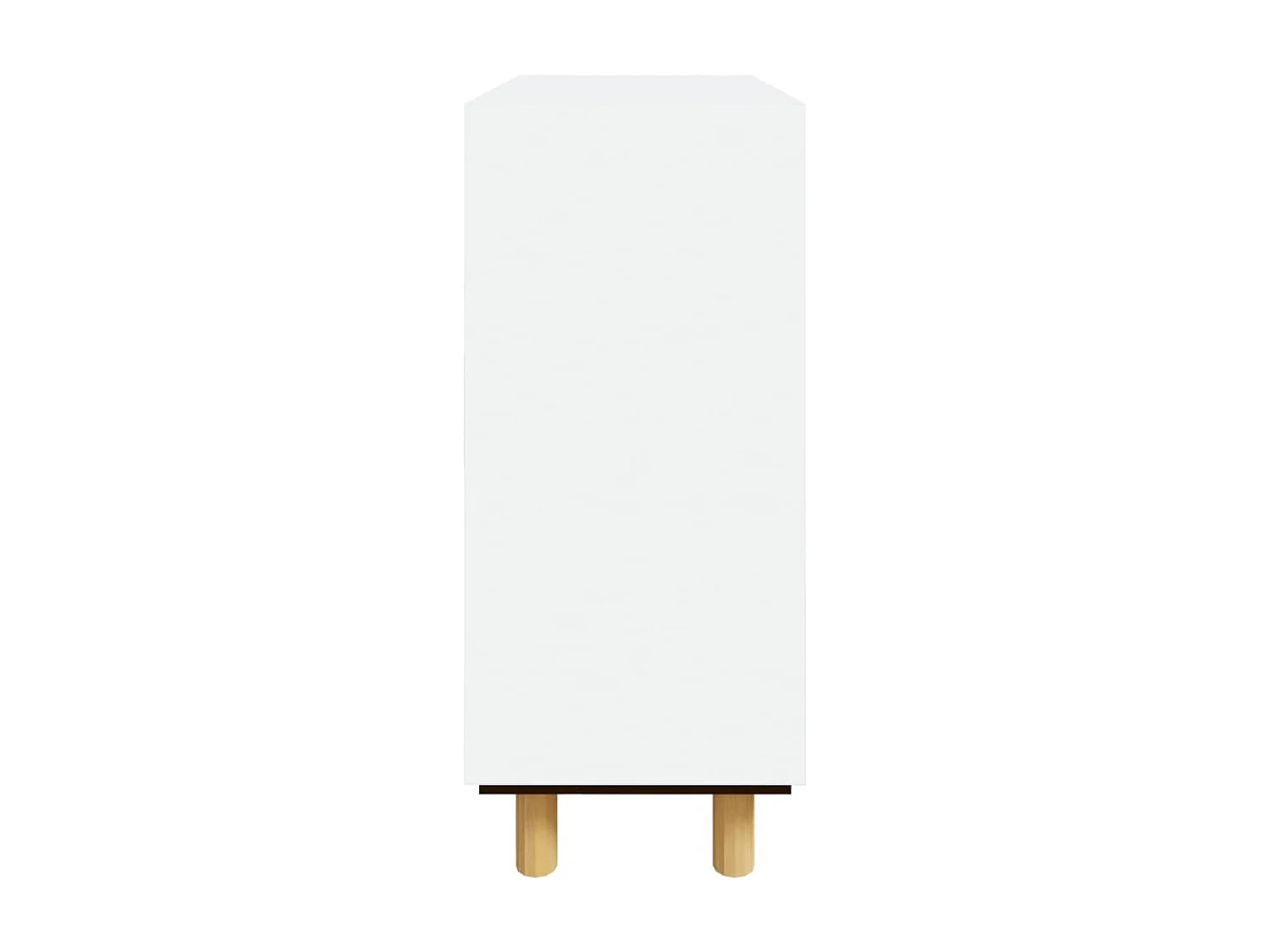 Sideboard Weiß Anrichte 60x30x70 cm Massivholz Kiefer und Natur-Rattan -RM77848