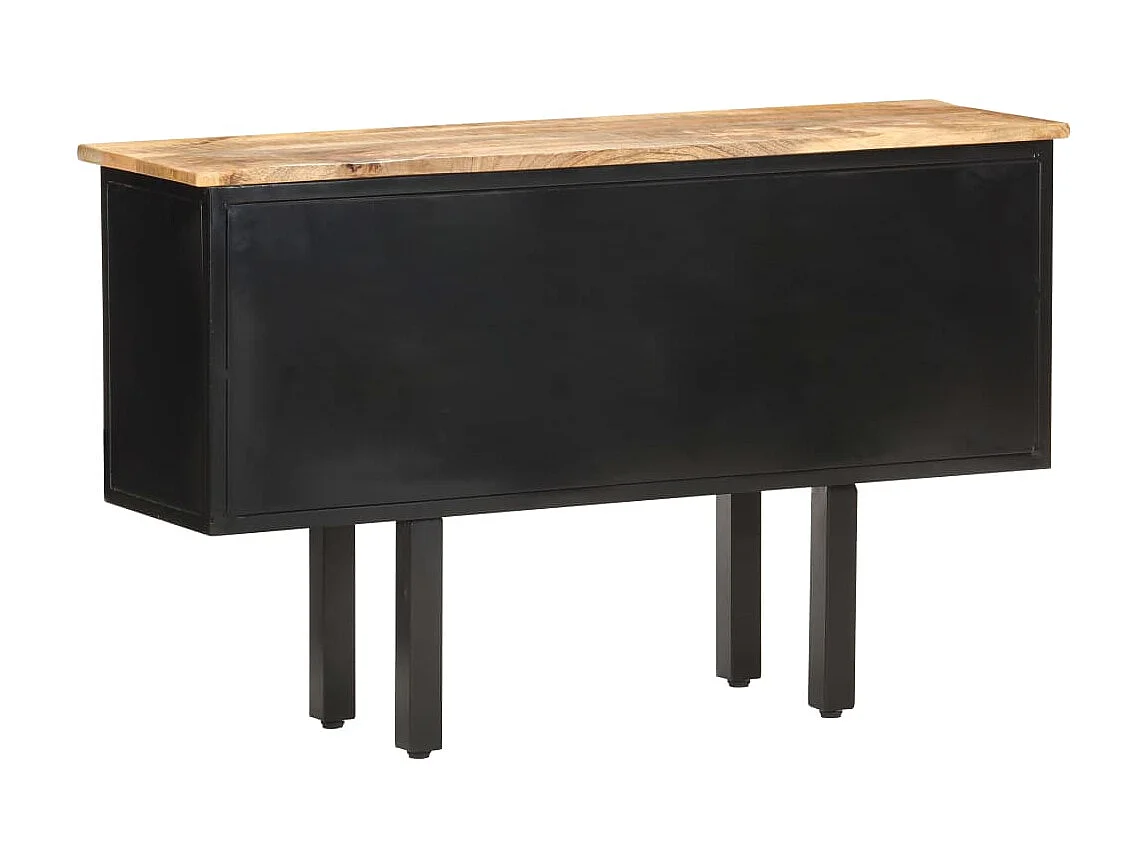 Sideboard Anrichte - 110x30x65 cm Raues Mango-Massivholz und Stahl -RM12482