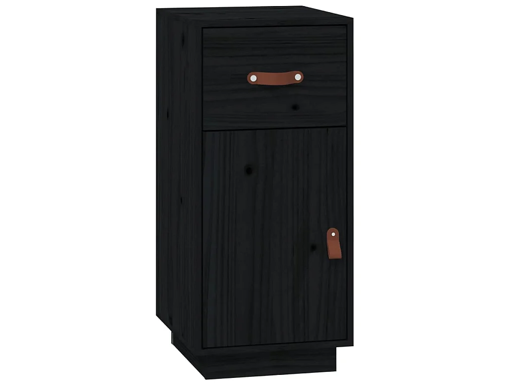 Sideboard Schwarz Anrichte 34x40x75 cm Massivholz Kiefer -RM10480