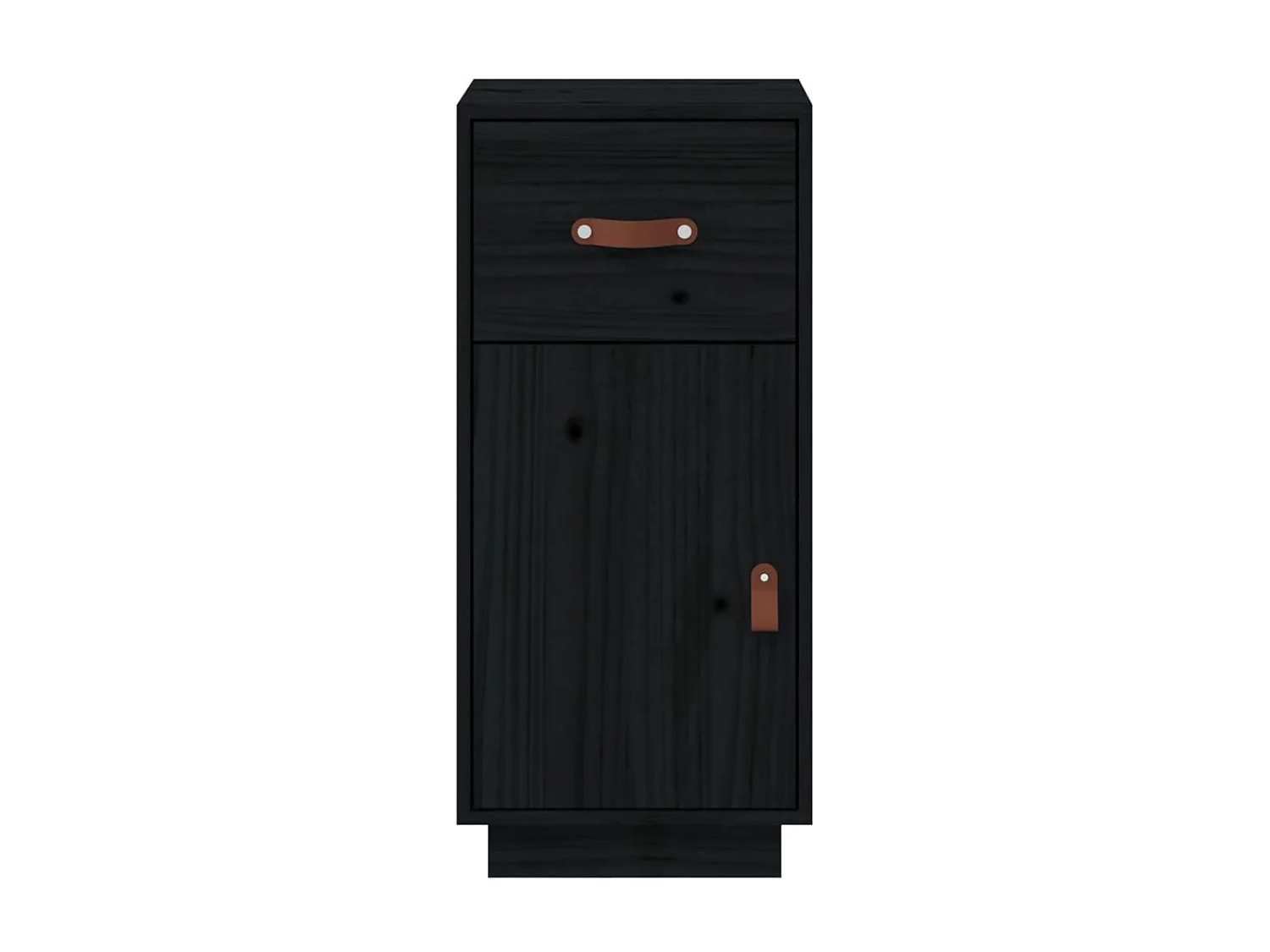 Sideboard Schwarz Anrichte 34x40x75 cm Massivholz Kiefer -RM10480