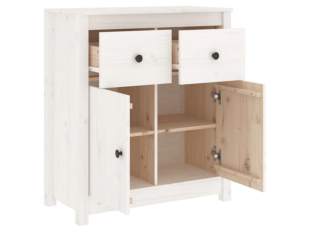 Sideboard Weiß Anrichte 70x35x80 cm Massivholz Kiefer -RM63730