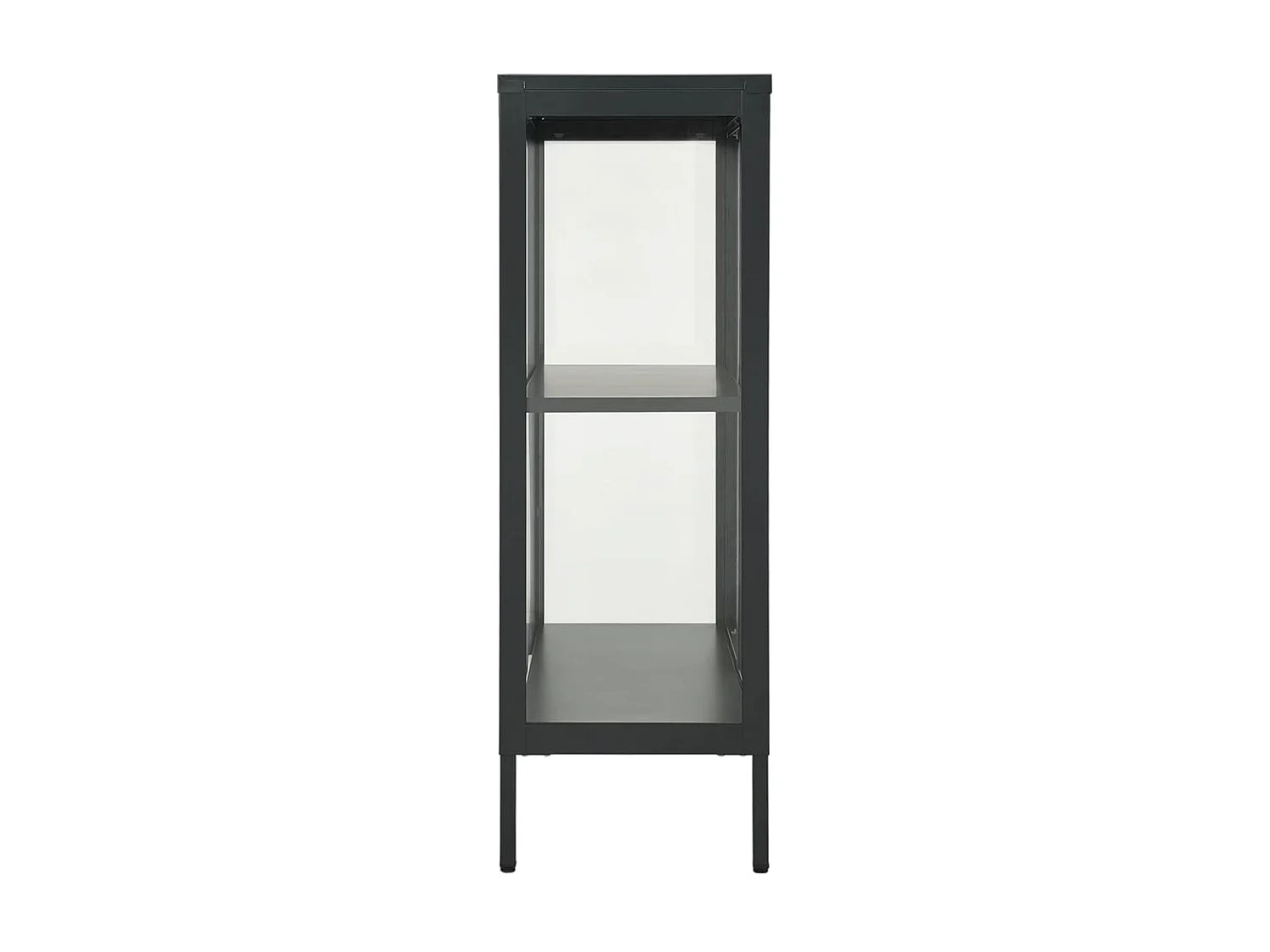 Sideboard Lowboard - Anthrazit 75x35x105 cm Stahl und Glas -RM89314