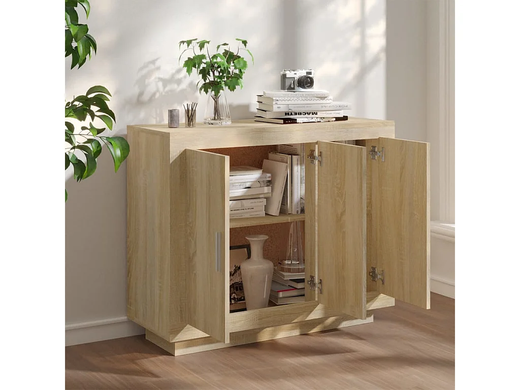 Sideboard Anrichte Sonoma-Eiche 92x35x75 cm Holzwerkstoff -RM67985