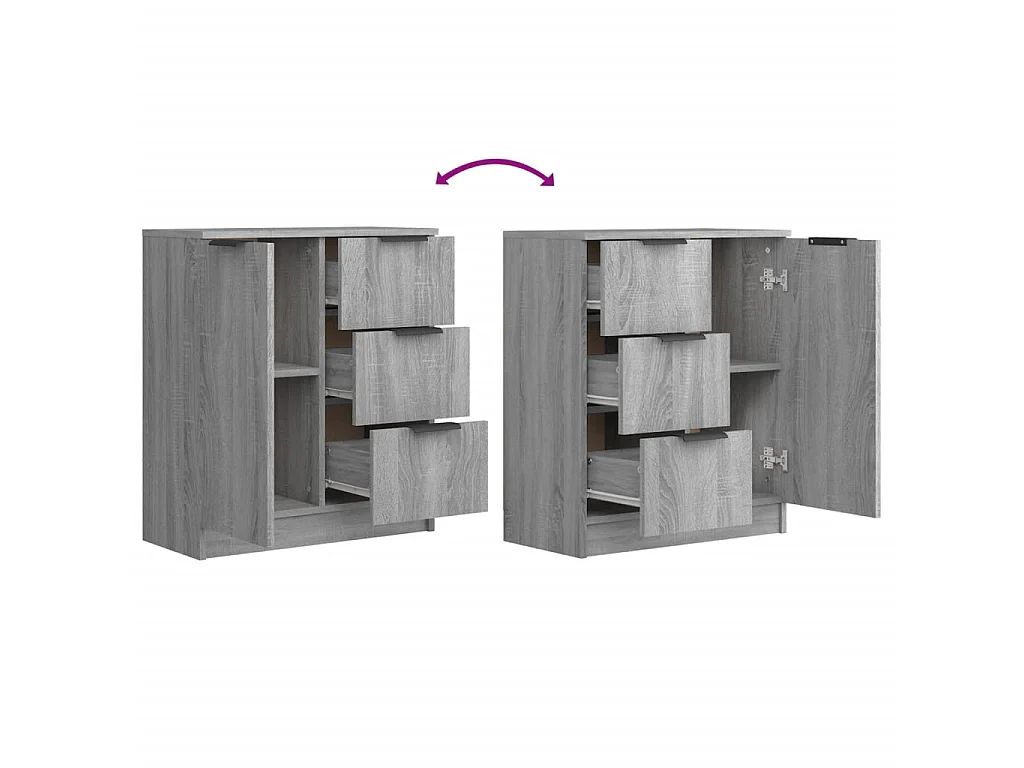 Sideboard Grau Sonoma - Lowboard 60x30x70 cm Holzwerkstoff -RM38952