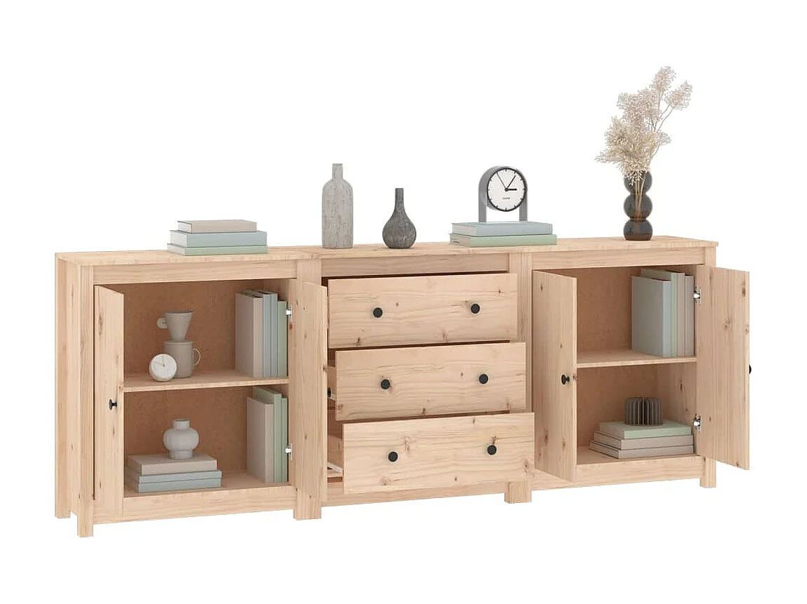 Sideboard Anrichte - 210x35x80 cm Massivholz Kiefer -RM54114