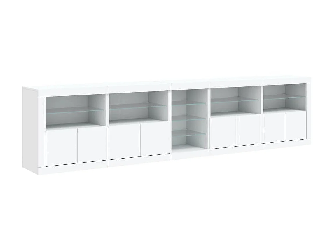 Sideboard mit LED-Leuchten Anrichte Weiß 283x37x67 cm -RM83164