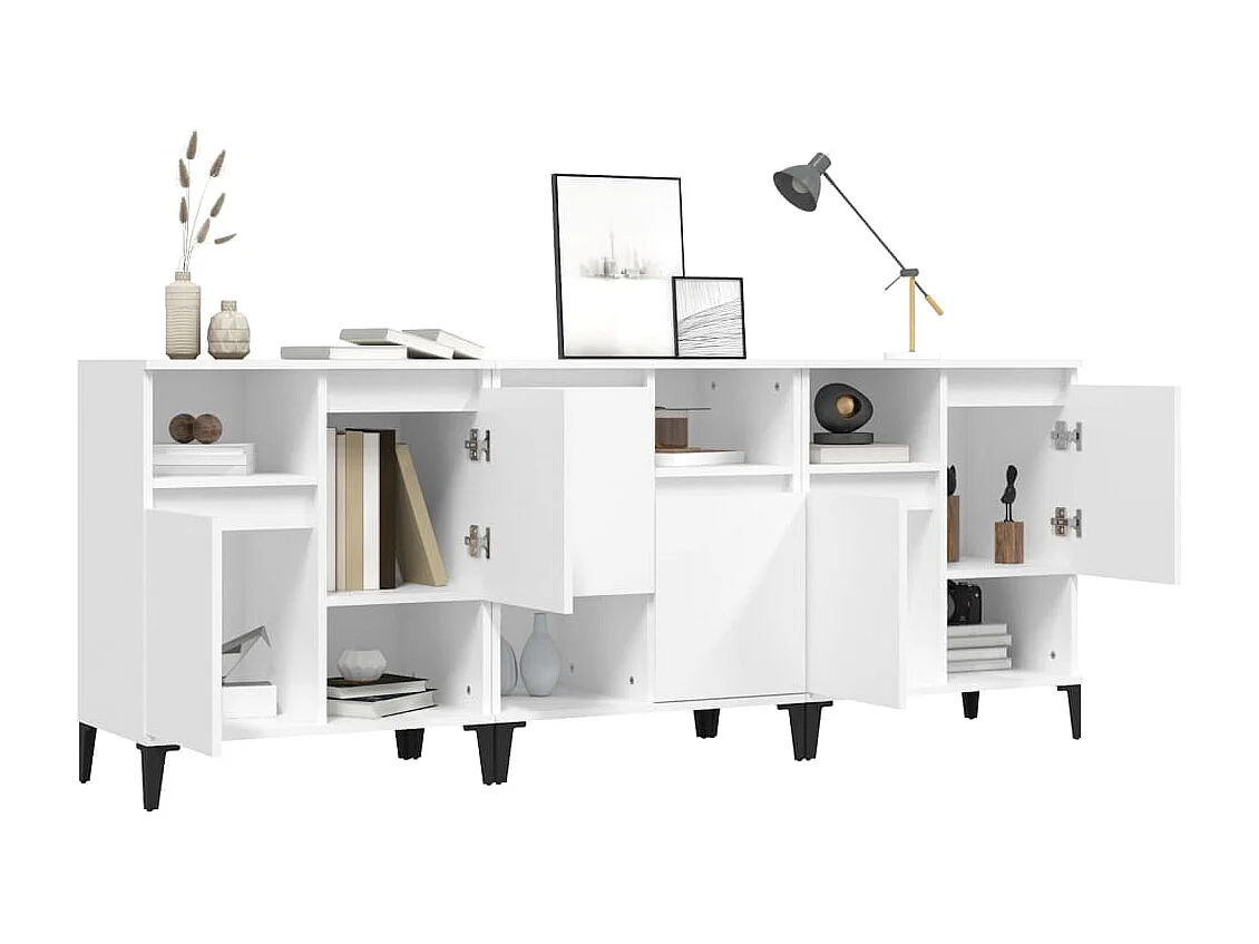 Sideboards im 3er-Set Lowboards Weiß 60x35x70 cm Holzwerkstoff -RM48871