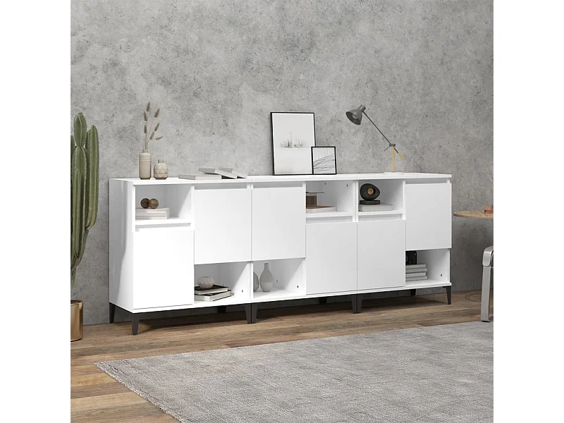 Sideboards im 3er-Set Lowboards Weiß 60x35x70 cm Holzwerkstoff -RM48871