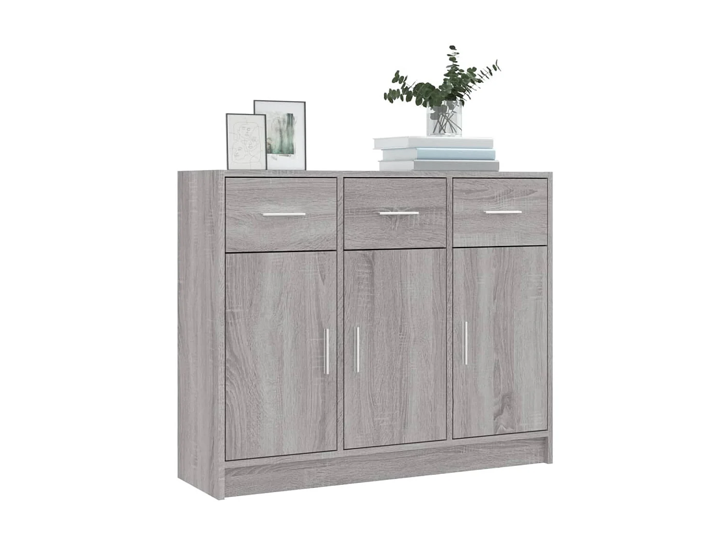 Sideboard Lowboard - Grau Sonoma 91x28x75 cm Holzwerkstoff -RM63389