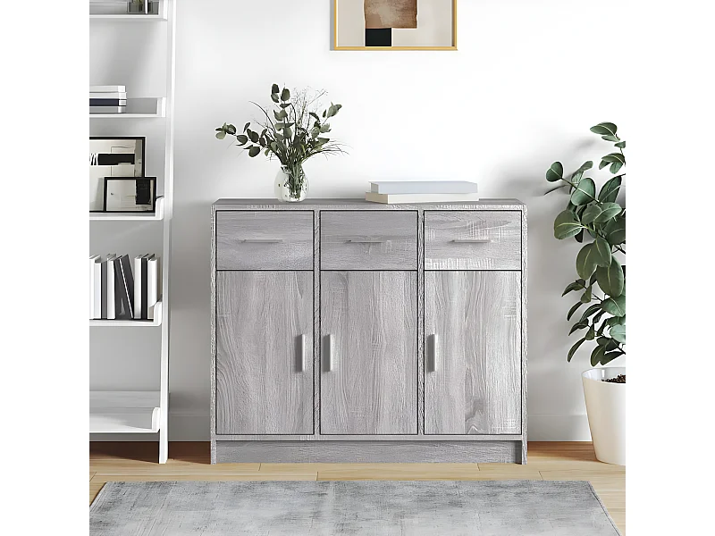 Sideboard Lowboard - Grau Sonoma 91x28x75 cm Holzwerkstoff -RM63389