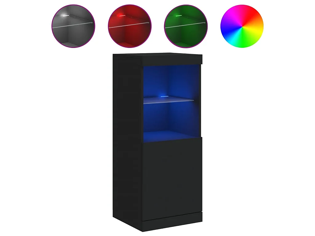 Sideboard mit LED-Leuchten Anrichte Schwarz 41x37x100 cm -RM19343