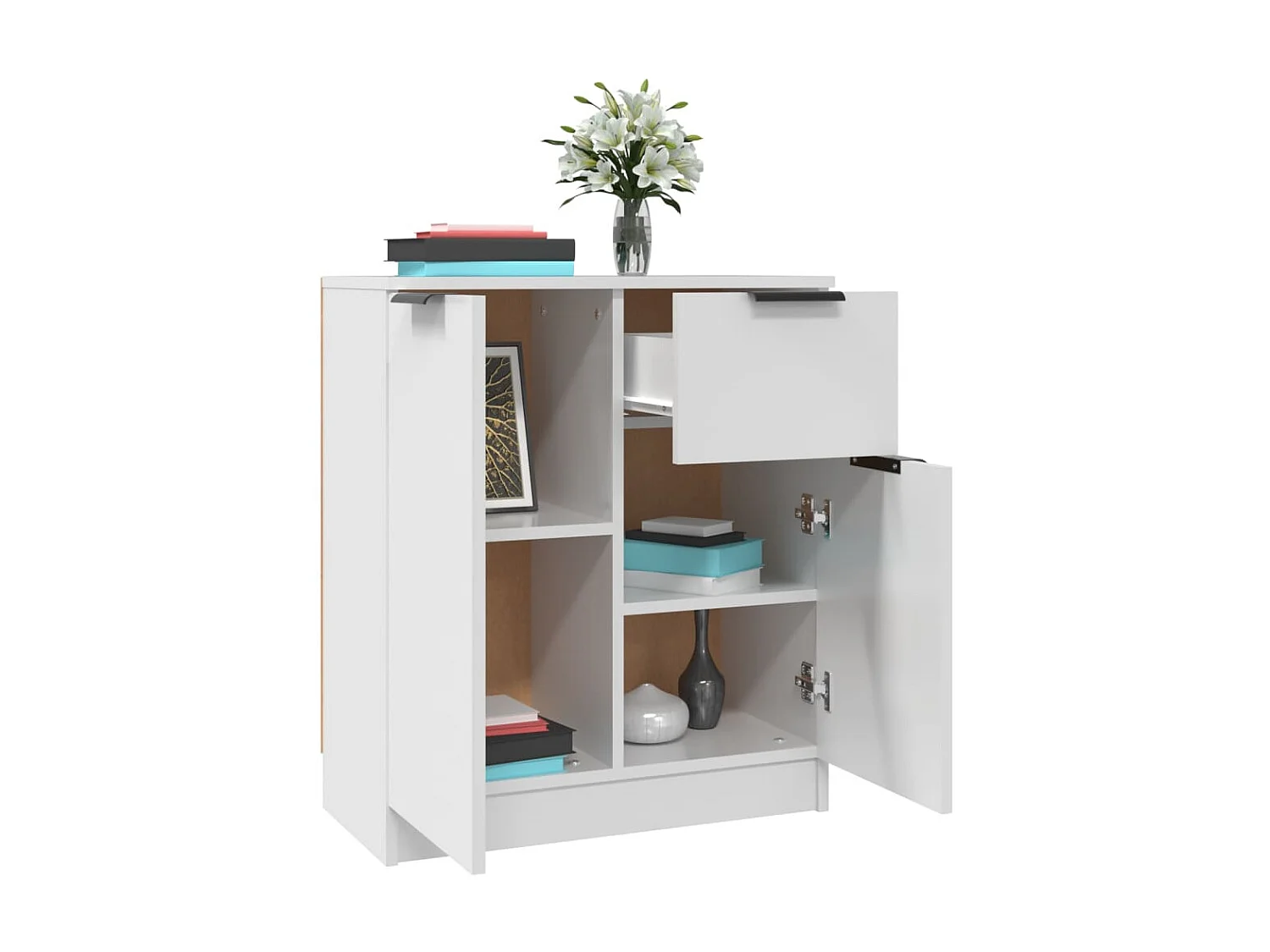 Sideboard Weiß Anrichte 60x30x70 cm Holzwerkstoff -RM92720