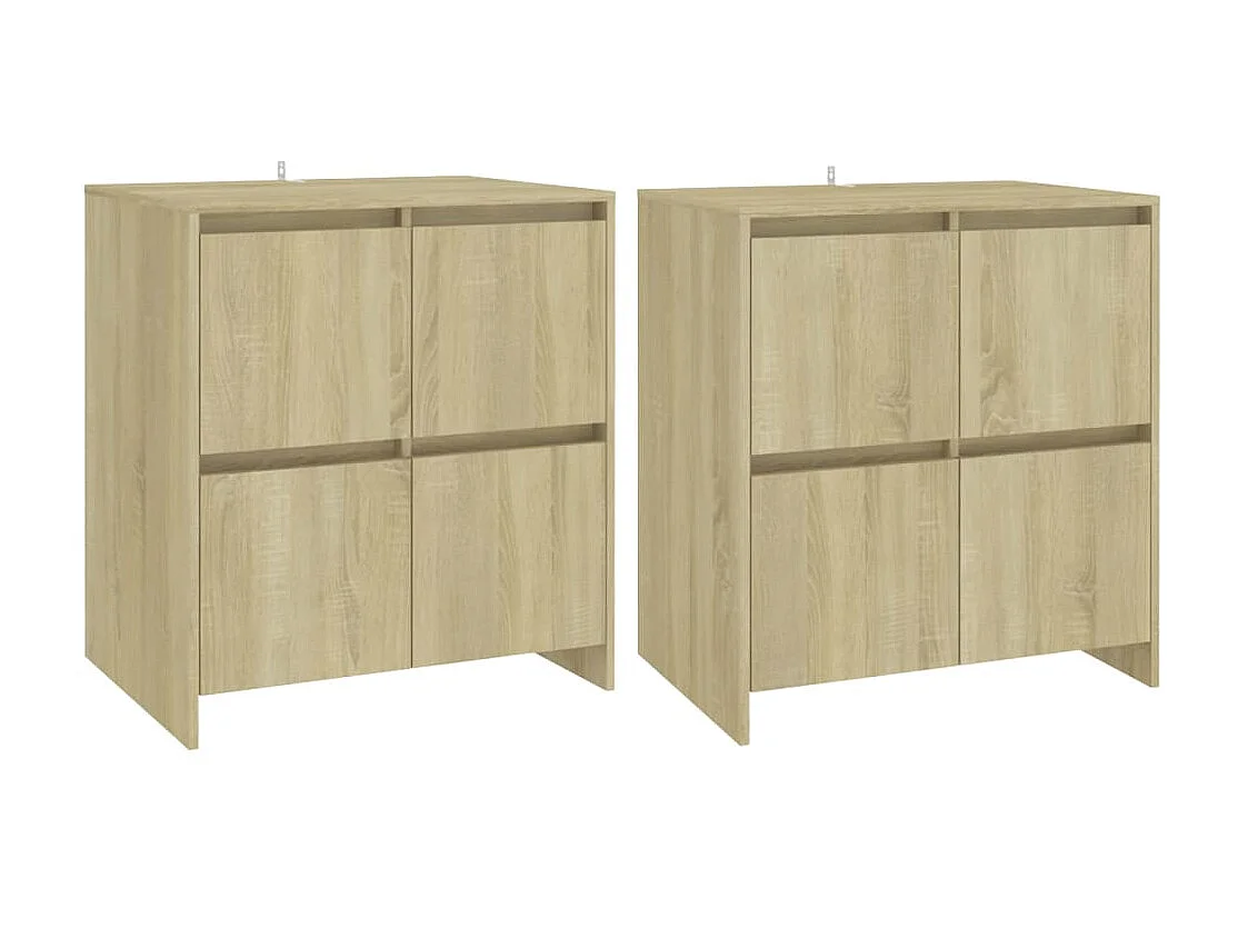 Sideboards im 2er-Set Lowboards Sonoma-Eiche 70x41x75 cm Holzwerkstoff -RM79410