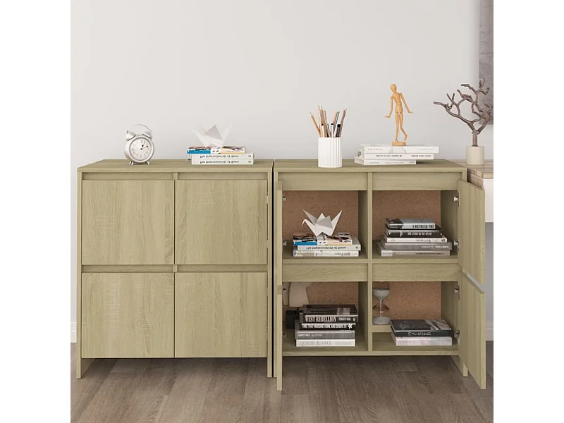 Sideboards im 2er-Set Lowboards Sonoma-Eiche 70x41x75 cm Holzwerkstoff -RM79410