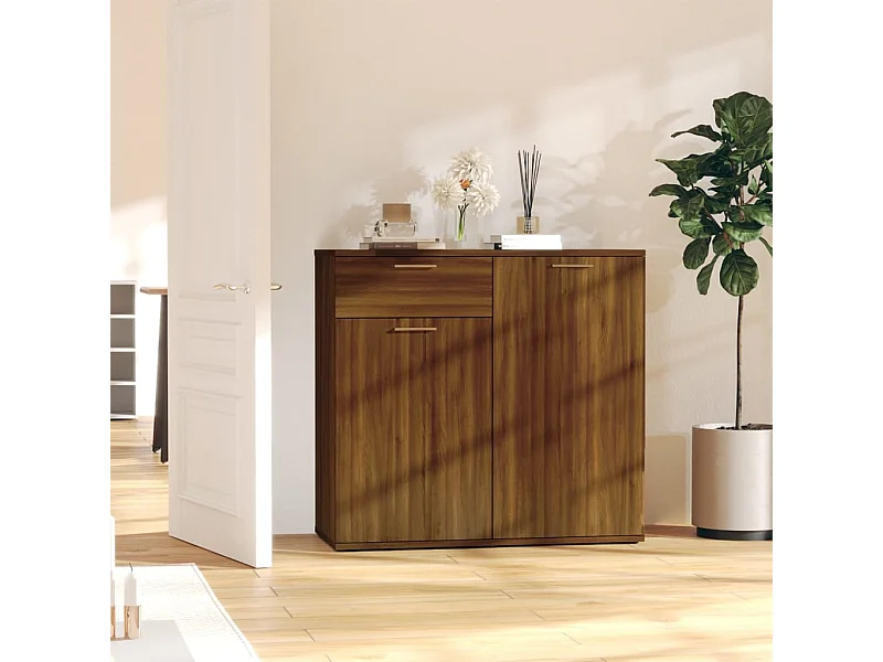 Sideboard Lowboard - Braun Eichen-Optik 80x36x75 cm Holzwerkstoff -RM43768