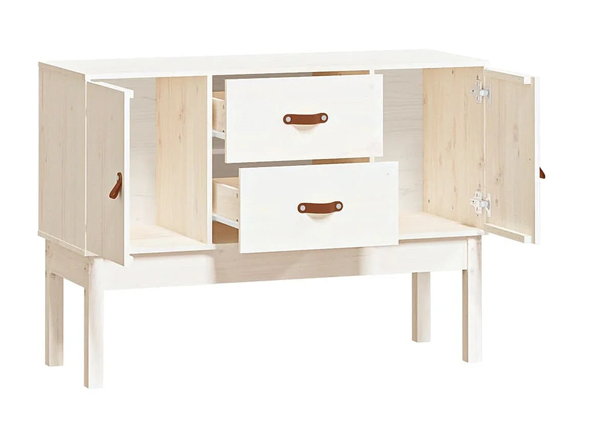 Sideboard Weiß Anrichte 110x40x78 cm Massivholz Kiefer -RM93594