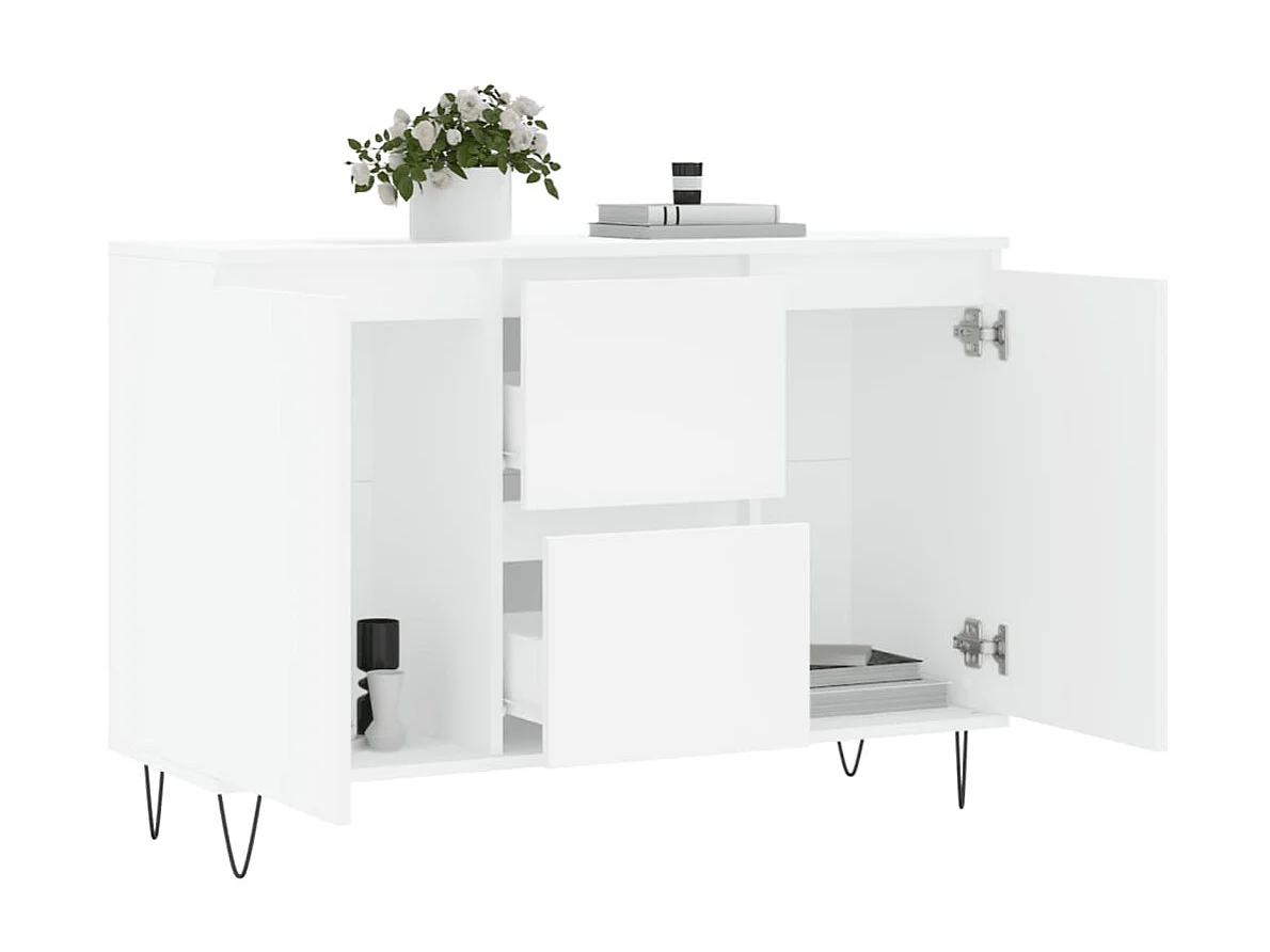 Sideboard Weiß Anrichte 104x35x70 cm Holzwerkstoff -RM10524