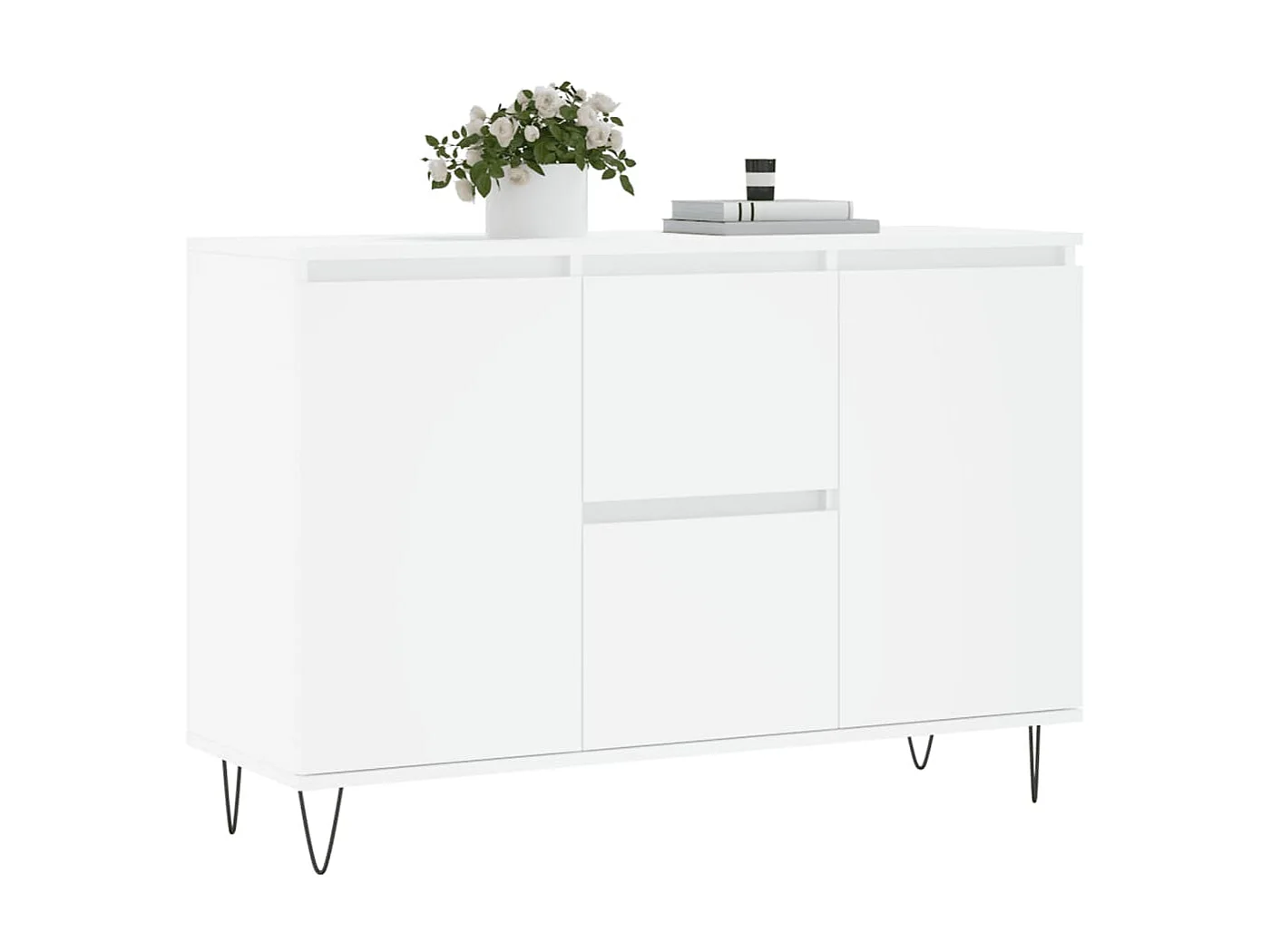Sideboard Weiß Anrichte 104x35x70 cm Holzwerkstoff -RM10524