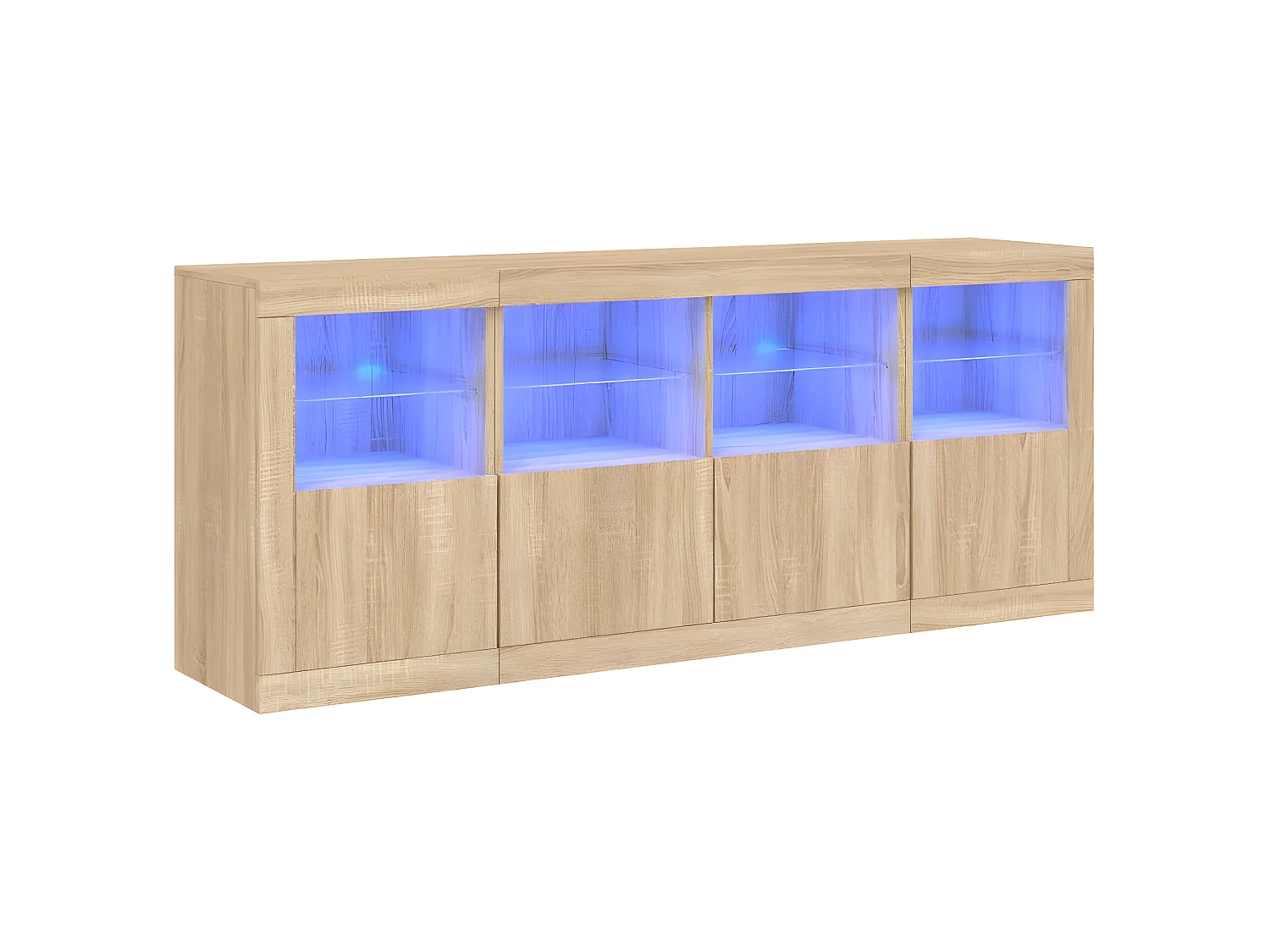 Sideboard mit LED-Leuchten Anrichte Sonoma-Eiche 163x37x67 cm -RM68666