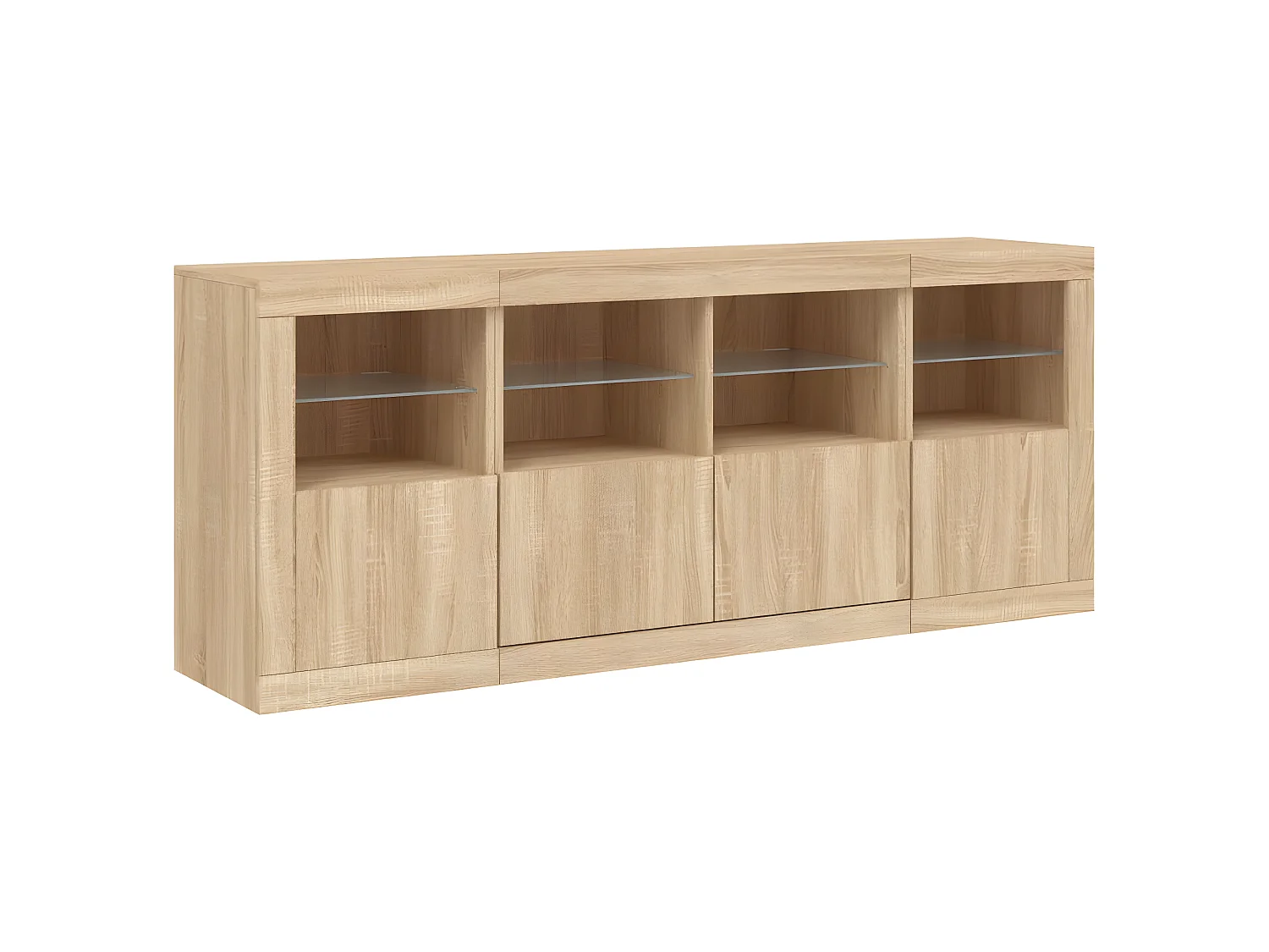 Sideboard mit LED-Leuchten Anrichte Sonoma-Eiche 163x37x67 cm -RM68666