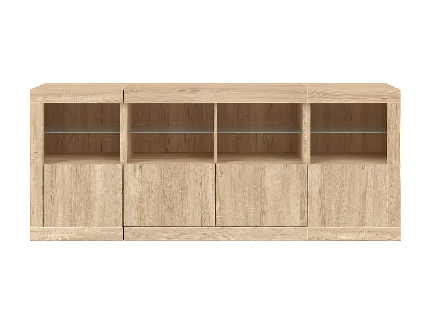 Sideboard mit LED-Leuchten Anrichte Sonoma-Eiche 163x37x67 cm -RM68666