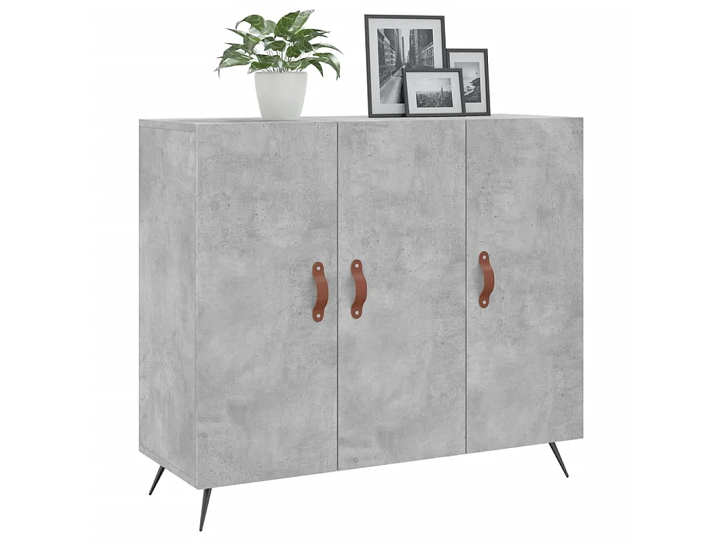 Sideboard Lowboard - Betongrau 90x34x80 cm Holzwerkstoff -RM95175
