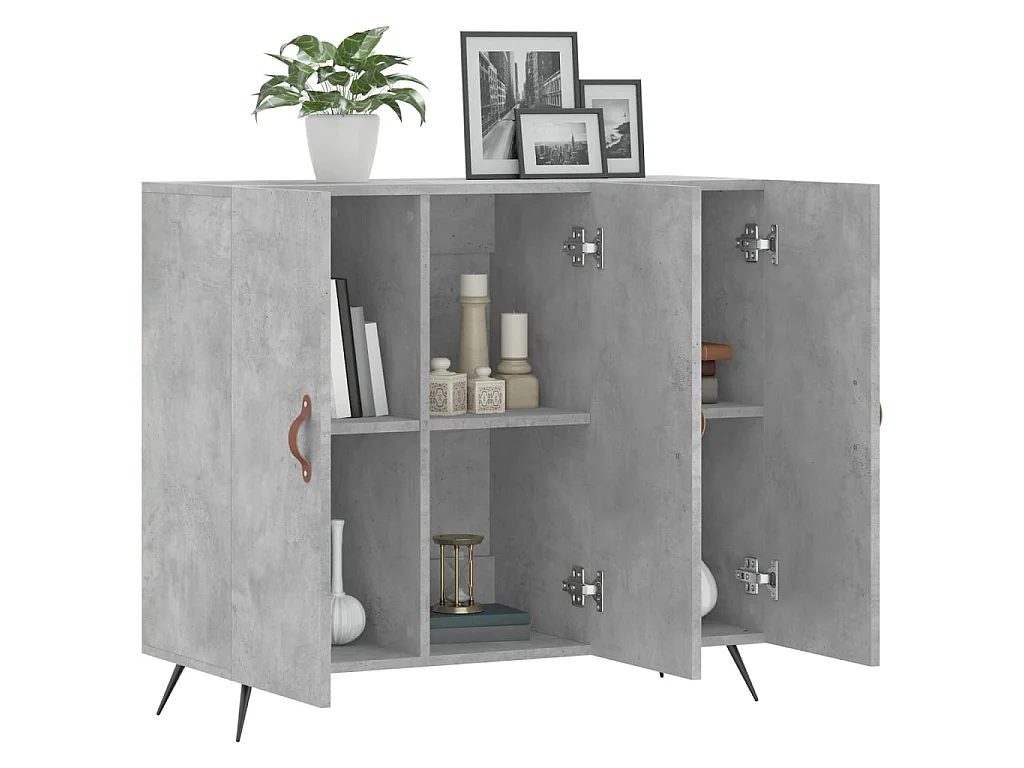 Sideboard Lowboard - Betongrau 90x34x80 cm Holzwerkstoff -RM95175