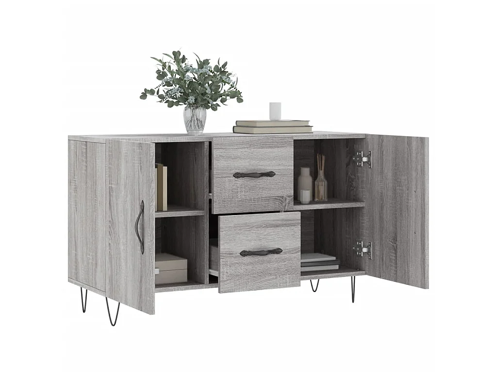 Sideboard Grau Sonoma - Lowboard 100x36x60 cm Holzwerkstoff -RM26602