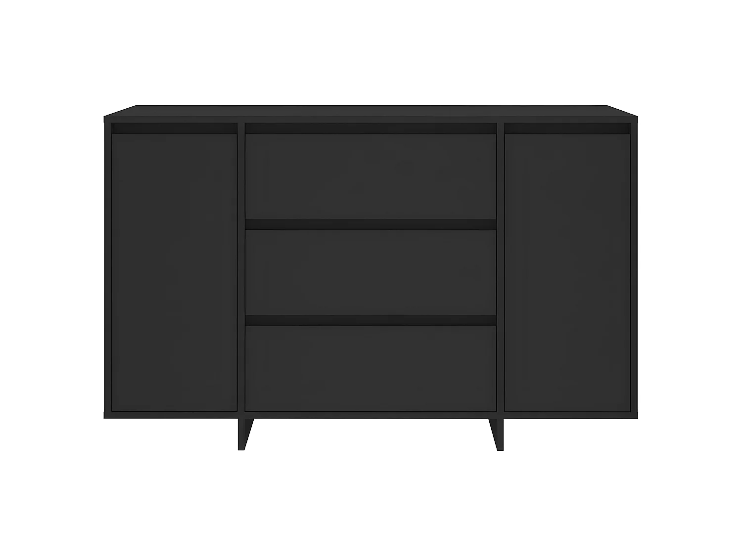 Sideboard Anrichte mit 3 Schubladen Schwarz 120x41x75 cm Holzwerkstoff -RM65955