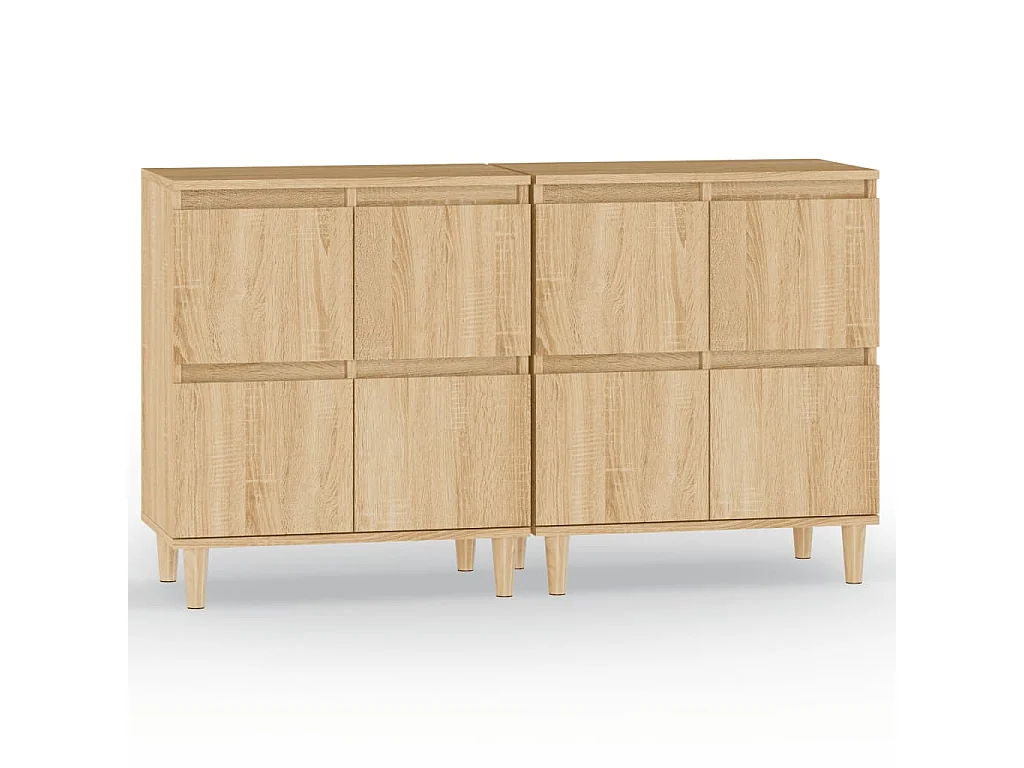 Sideboards im 2er-Set Lowboards Sonoma-Eiche 60x35x70 cm Holzwerkstoff -RM34737