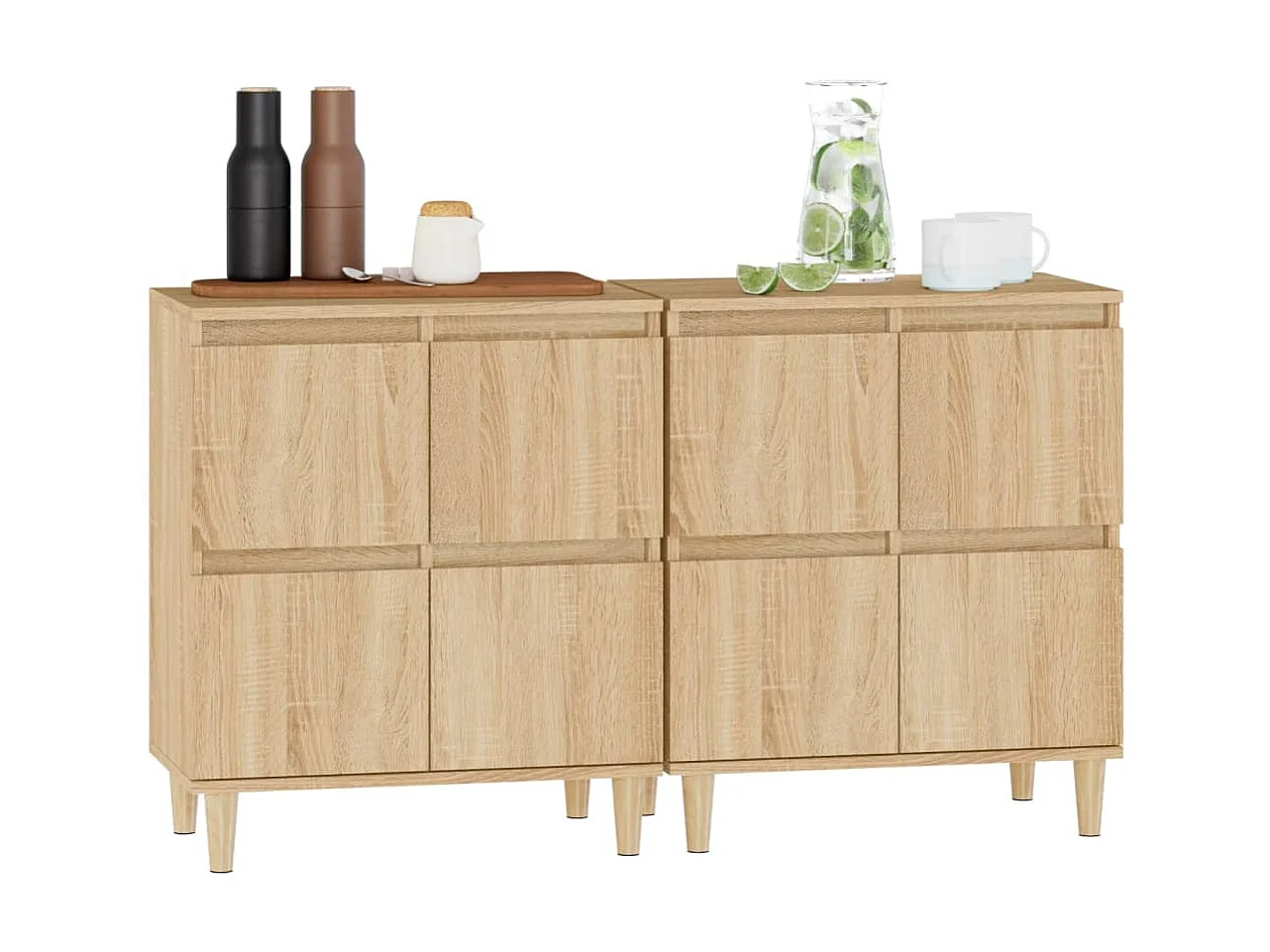 Sideboards im 2er-Set Lowboards Sonoma-Eiche 60x35x70 cm Holzwerkstoff -RM34737