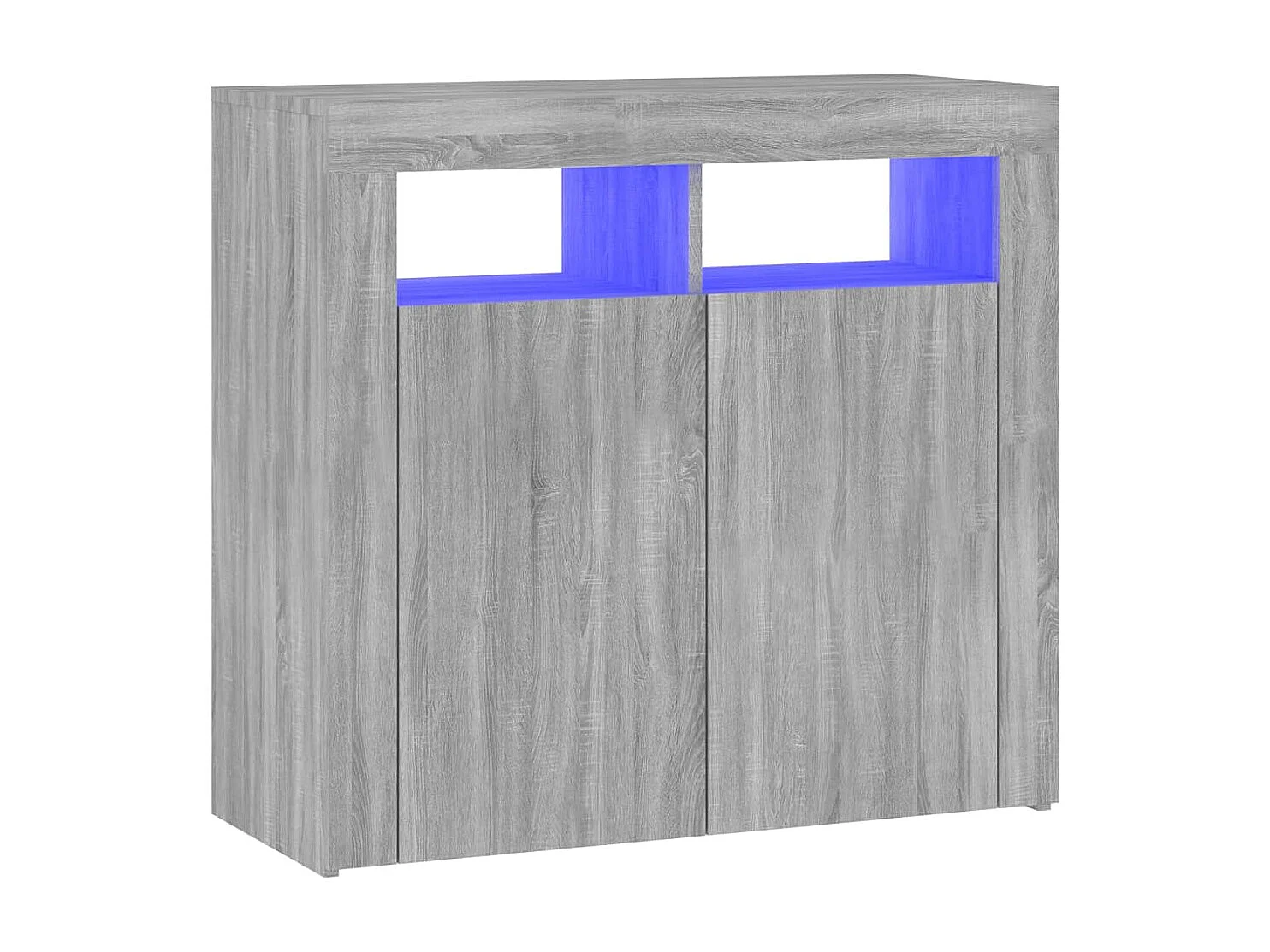 Sideboard Anrichte mit LED-Beleuchtung Grau Sonoma 80x35x75 cm -RM50252