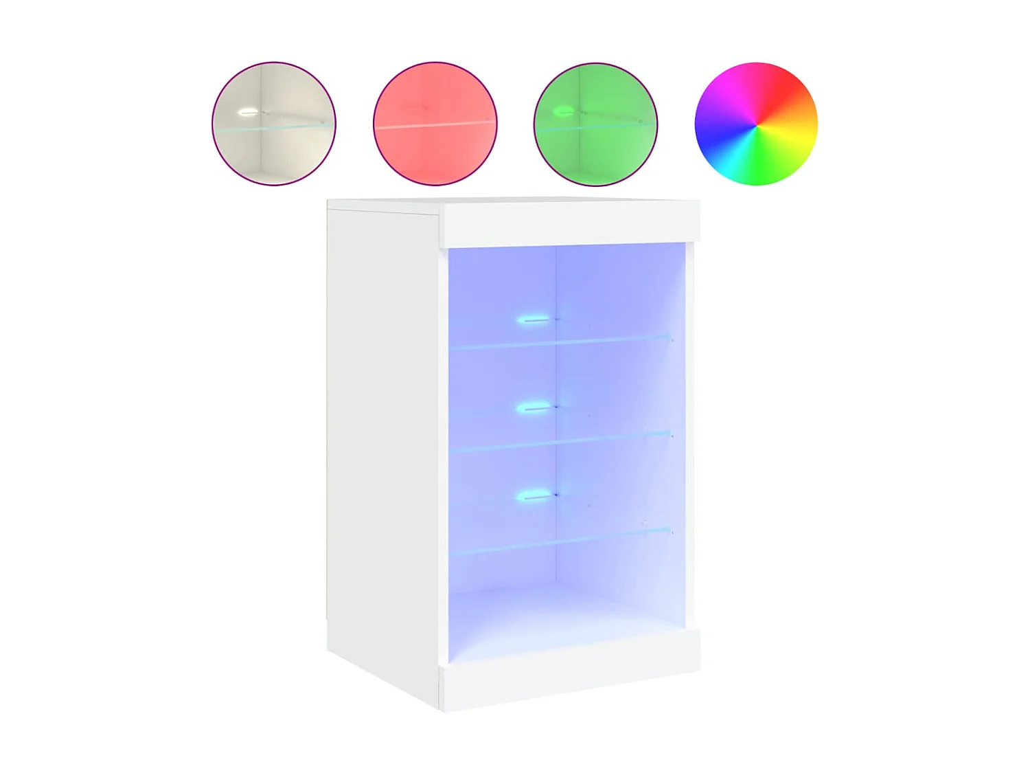 Sideboard mit LED-Leuchten Anrichte Weiß 41x37x67 cm -RM16695