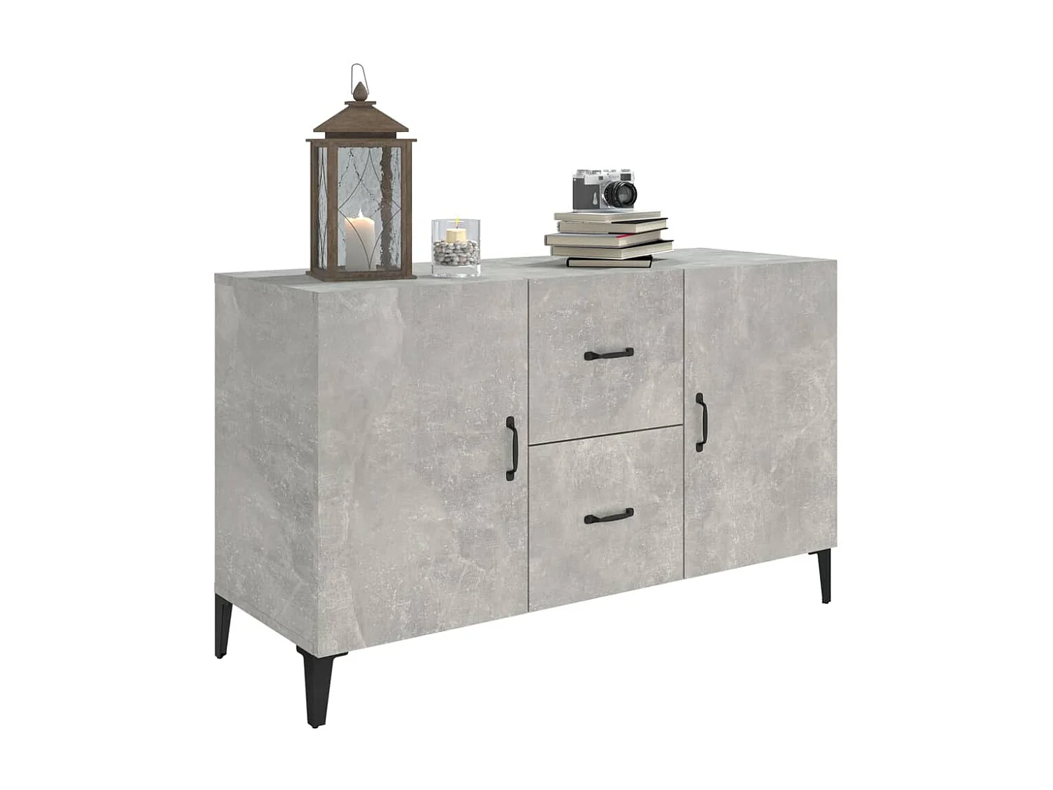 Sideboard Lowboard - Betongrau 100x36x60 cm Holzwerkstoff -RM64396