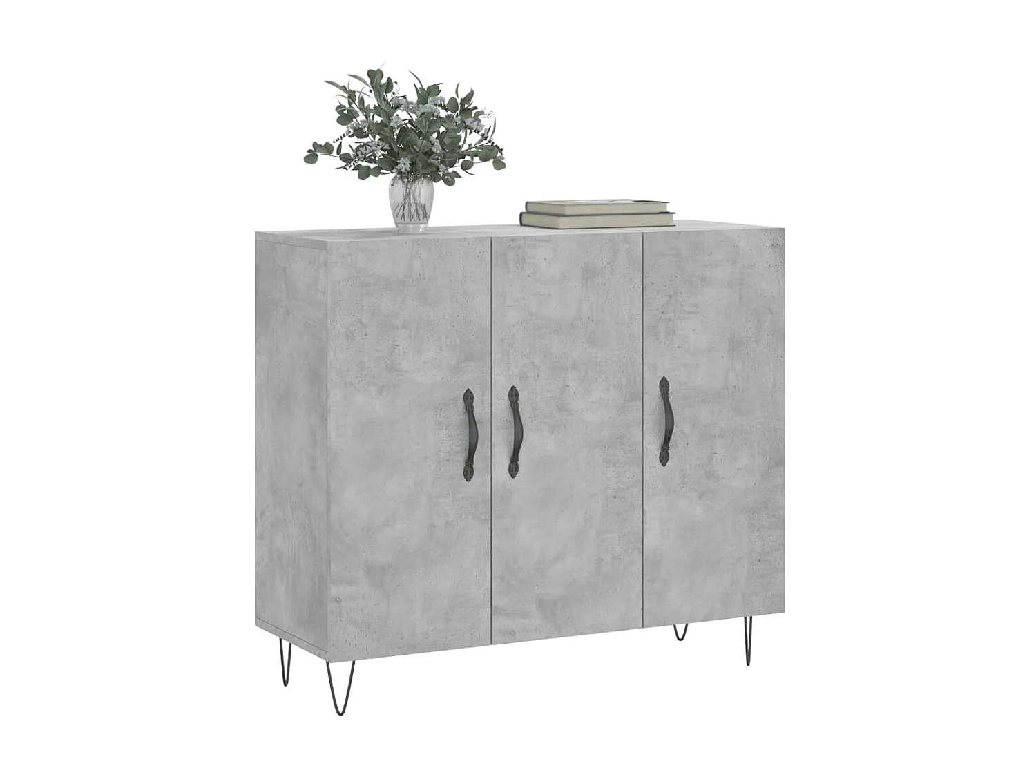 Sideboard Lowboard - Betongrau 90x34x80 cm Holzwerkstoff -RM94807