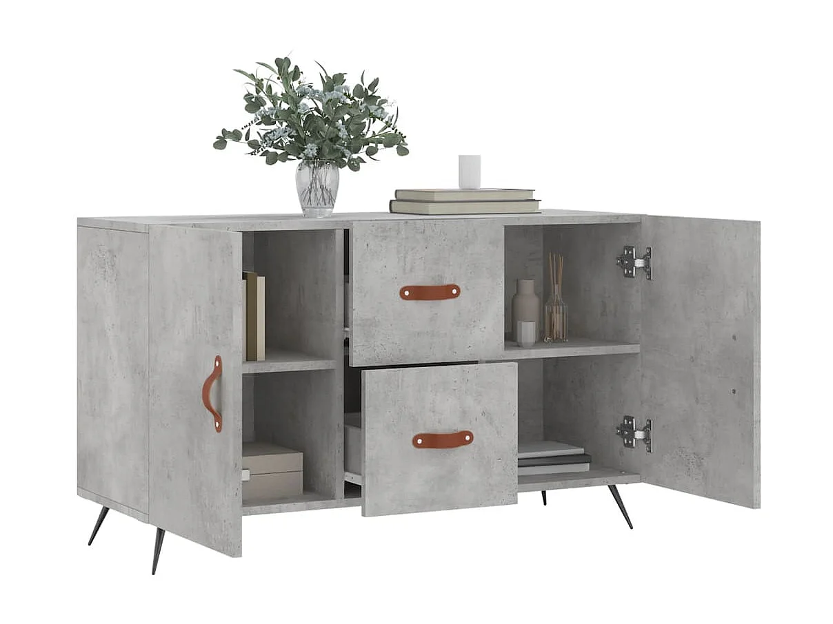 Sideboard Lowboard - Betongrau 100x36x60 cm Holzwerkstoff -RM11380