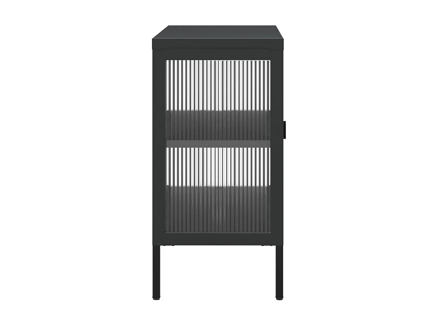 Sideboard Schwarz Anrichte 105x35x70 cm Glas und Stahl -RM96360