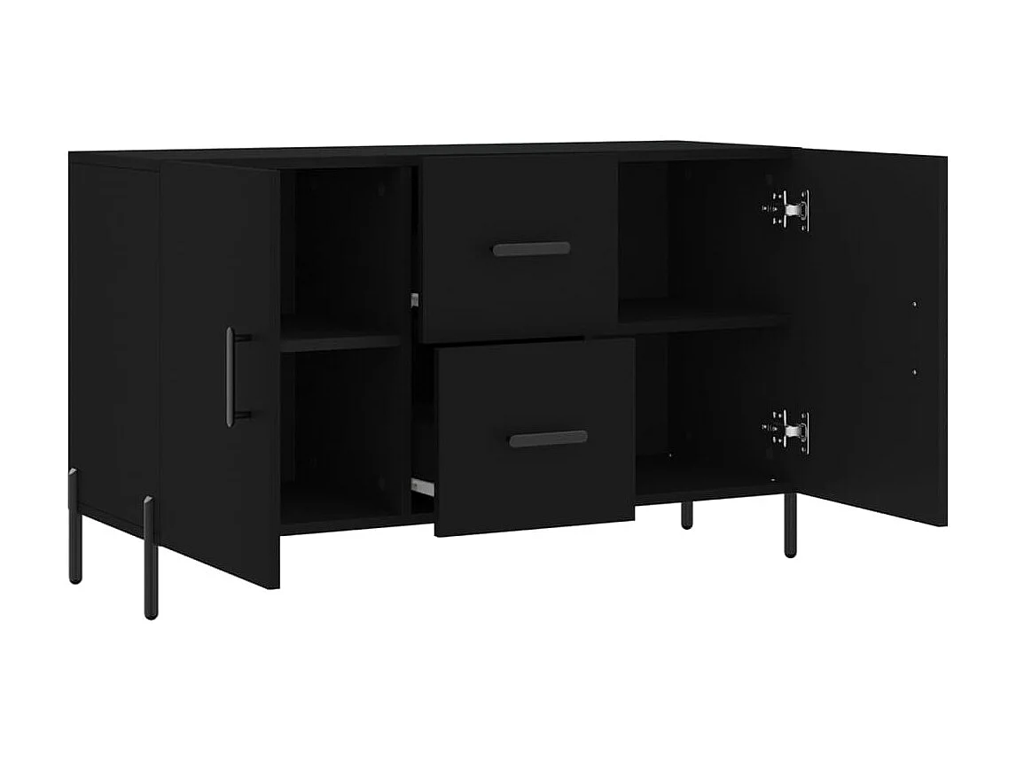 Sideboard Schwarz Anrichte 100x36x60 cm Holzwerkstoff -RM74197
