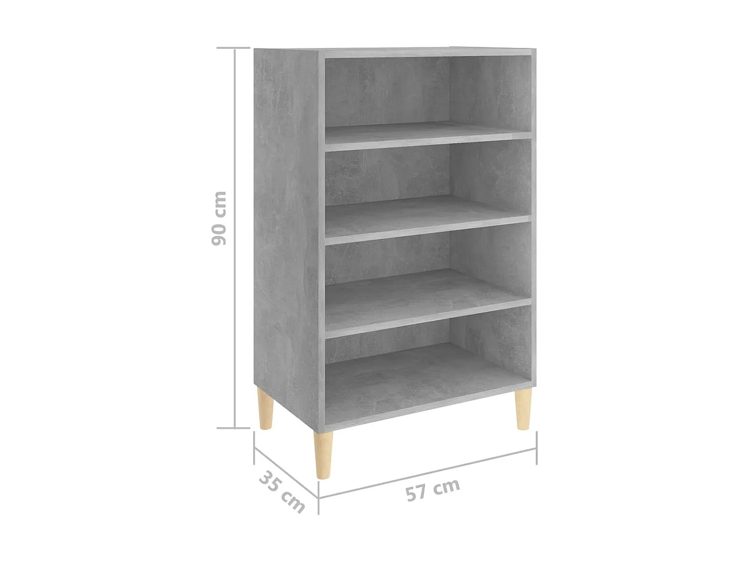 Sideboard Lowboard - Betongrau 57x35x90 cm Holzwerkstoff -RM13302