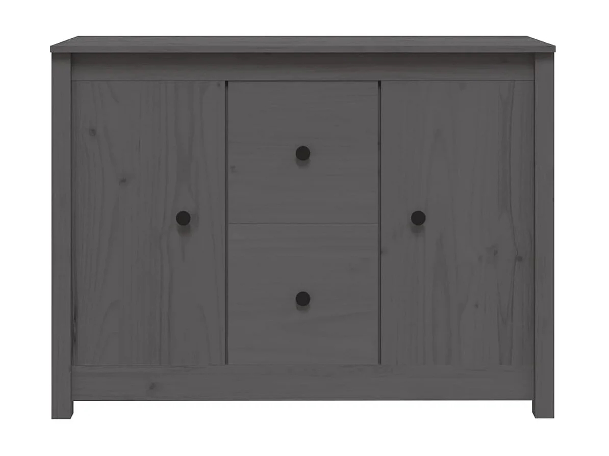 Sideboard Grau - Lowboard 100x35x74 cm Massivholz Kiefer -RM78441