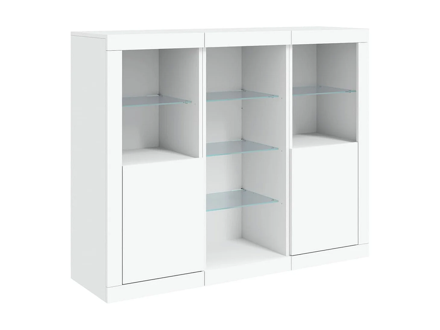 Sideboards mit LED-Leuchten im 3er-Set Anrichten Weiß Holzwerkstoff -RM31731