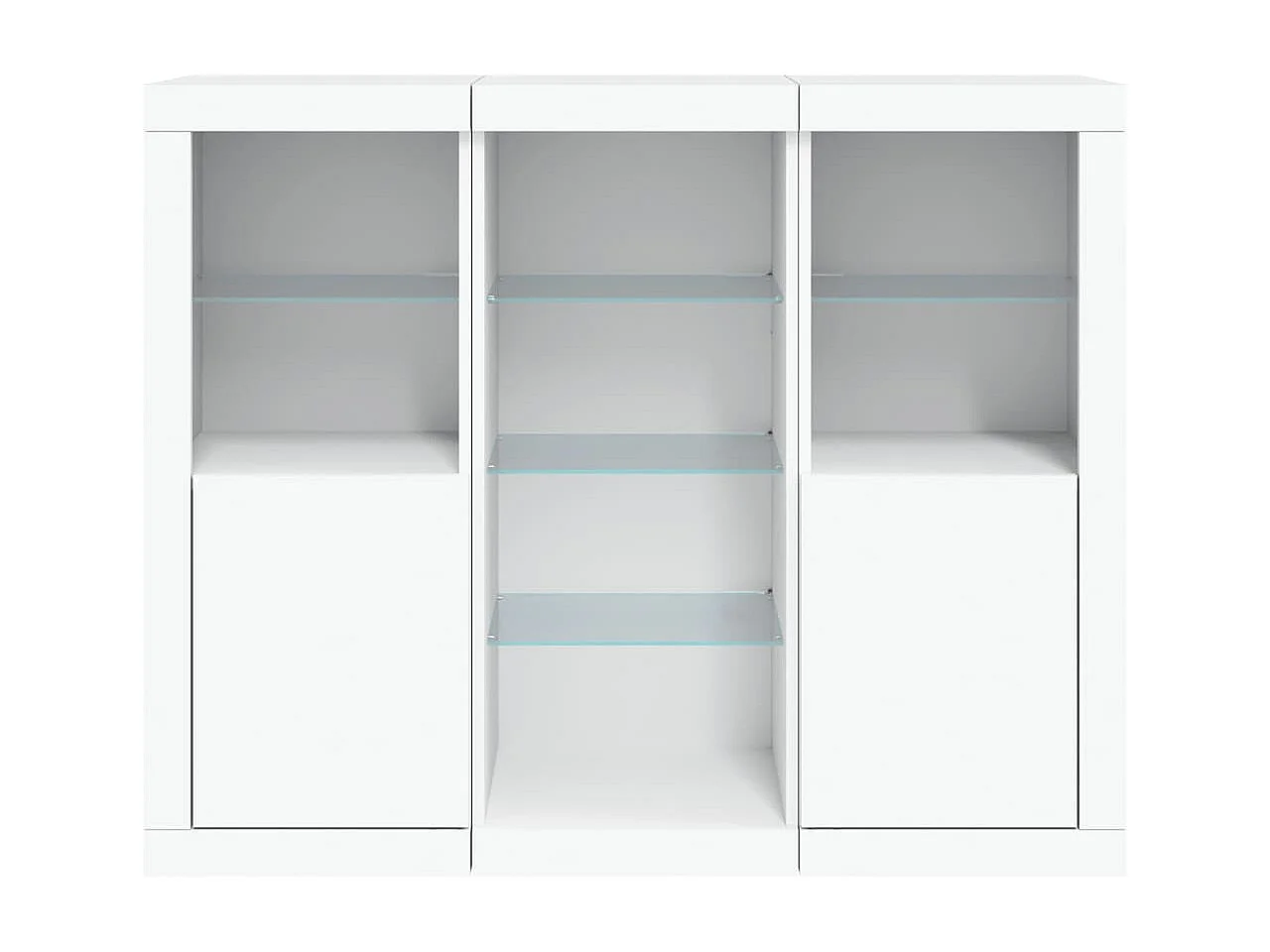 Sideboards mit LED-Leuchten im 3er-Set Anrichten Weiß Holzwerkstoff -RM31731