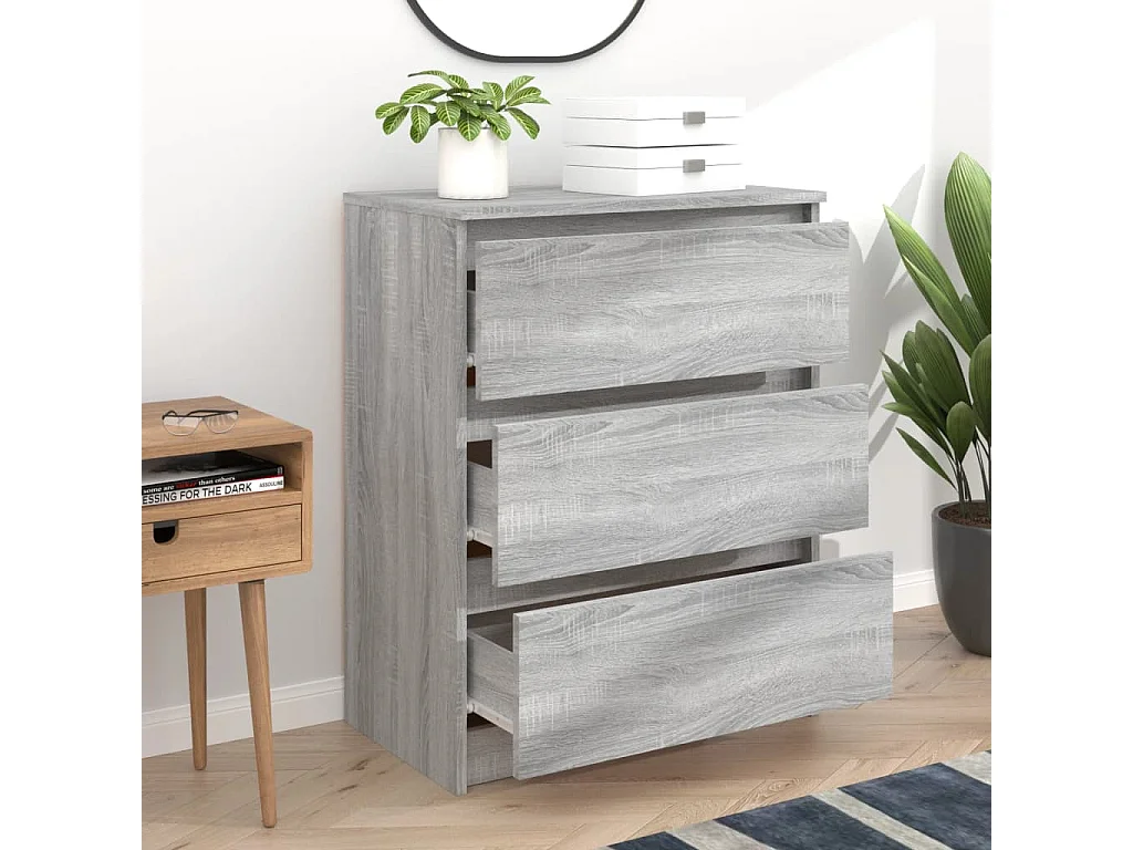 Sideboard Grau Sonoma - Lowboard 60x35x76 cm Holzwerkstoff -RM13334