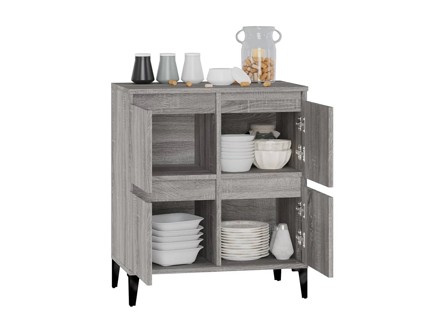 Sideboard Grau Sonoma - Lowboard 60x35x70 cm Holzwerkstoff -RM36762
